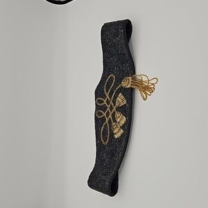 Spever Milor Beaded Black Belt with Gold Accents size ML